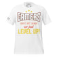Gamers Level Up White Motivational Men's T-Shirt