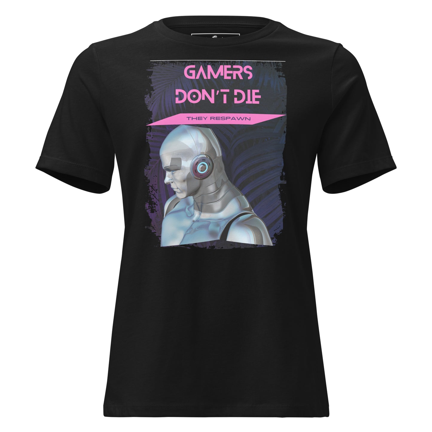 Gamers Respawn Black Motivational Women’s T-Shirt