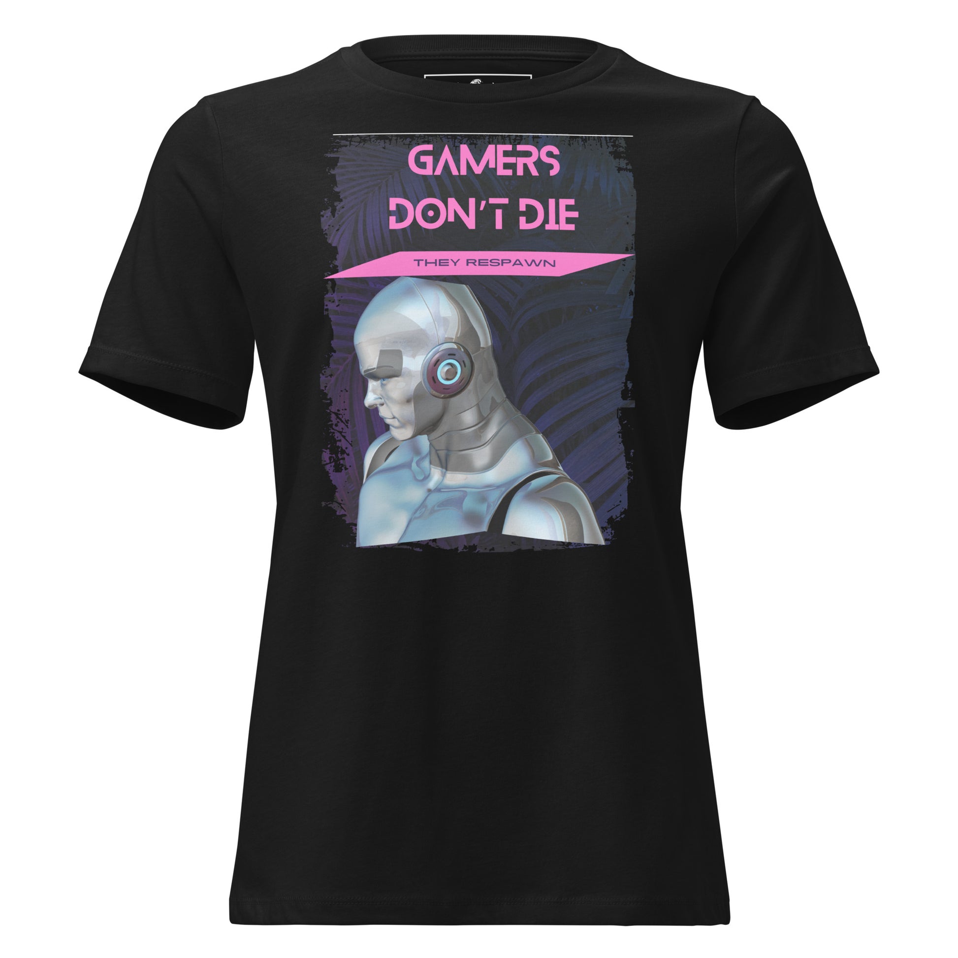 Gamers Respawn Black Motivational Women’s T-Shirt