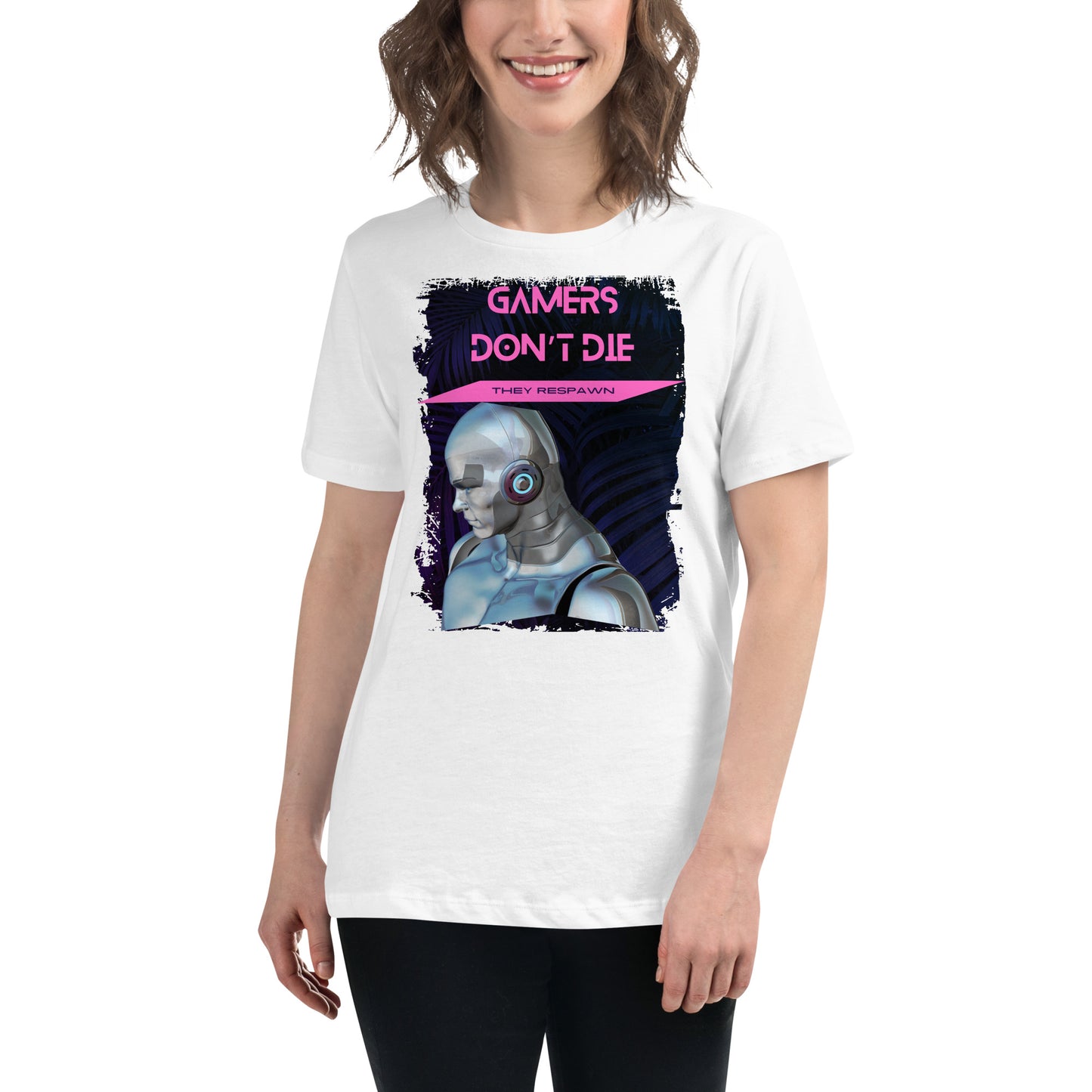 Gamers Respawn White Motivational Women’s T-Shirt Lifestyle