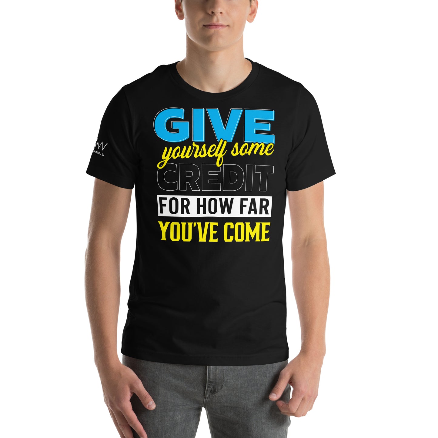Give Yourself Some Credit – Bold Edition Black Motivational Men's T-Shirt Lifestyle