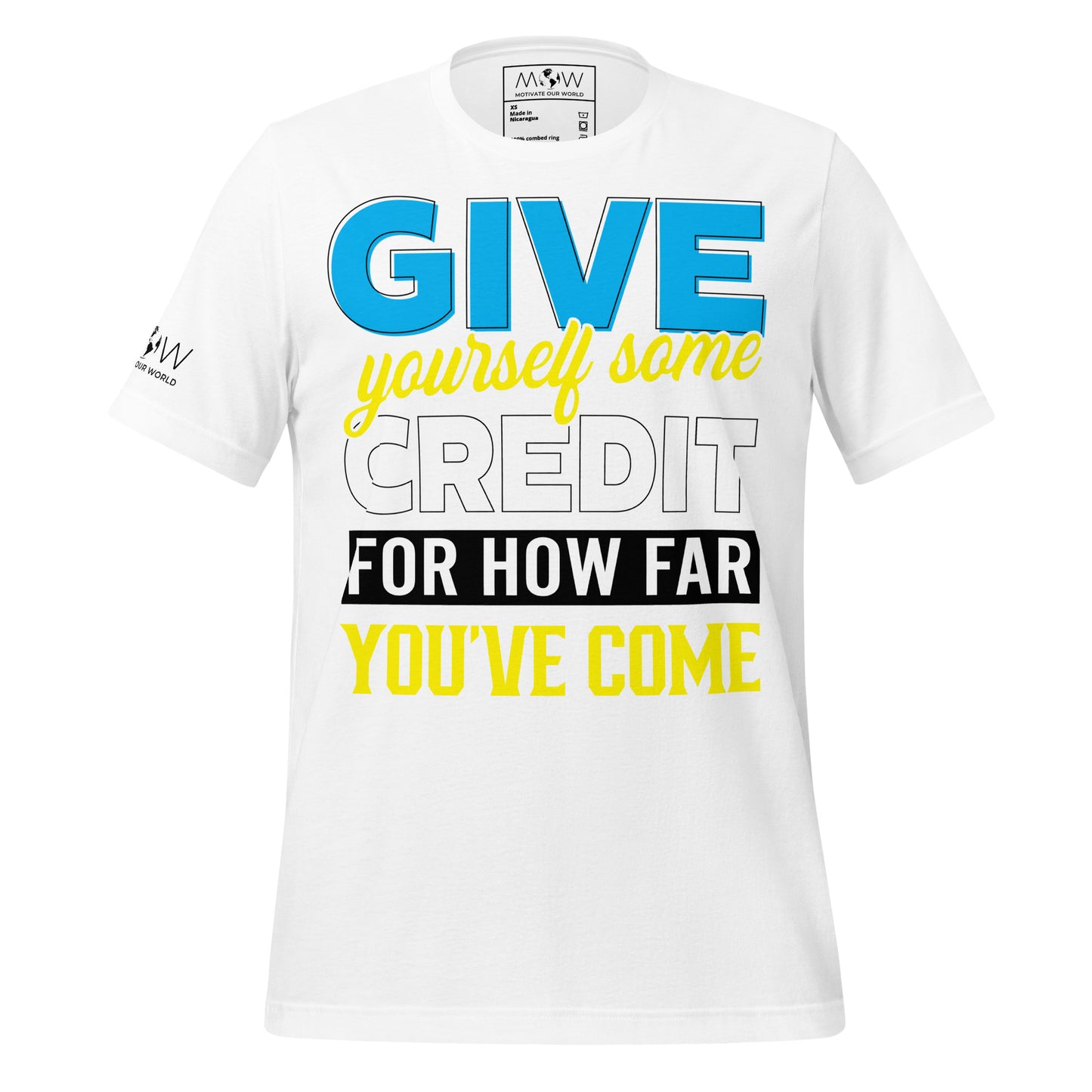 Give Yourself Some Credit – Bold Edition White Motivational Men's T-Shirt