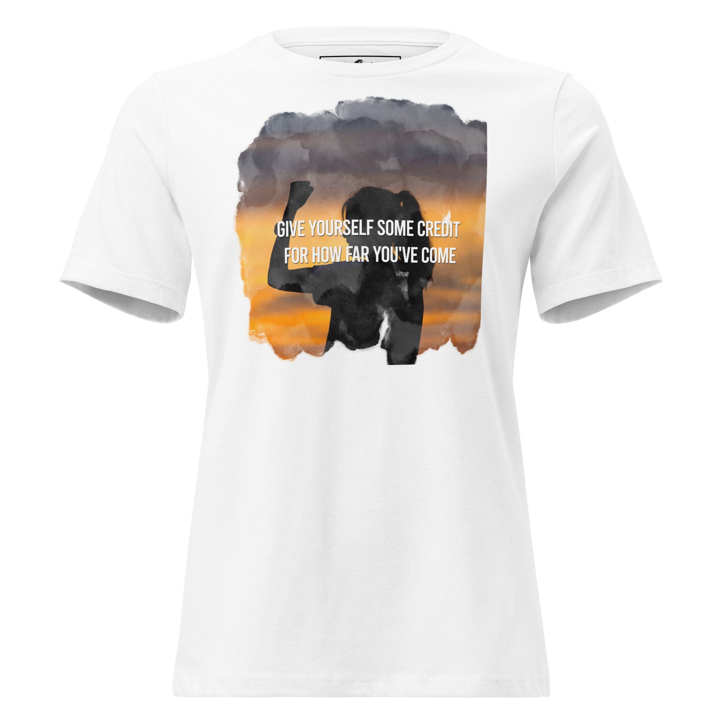 Give Yourself Some Credit Sunset White Motivational Women’s T-Shirt