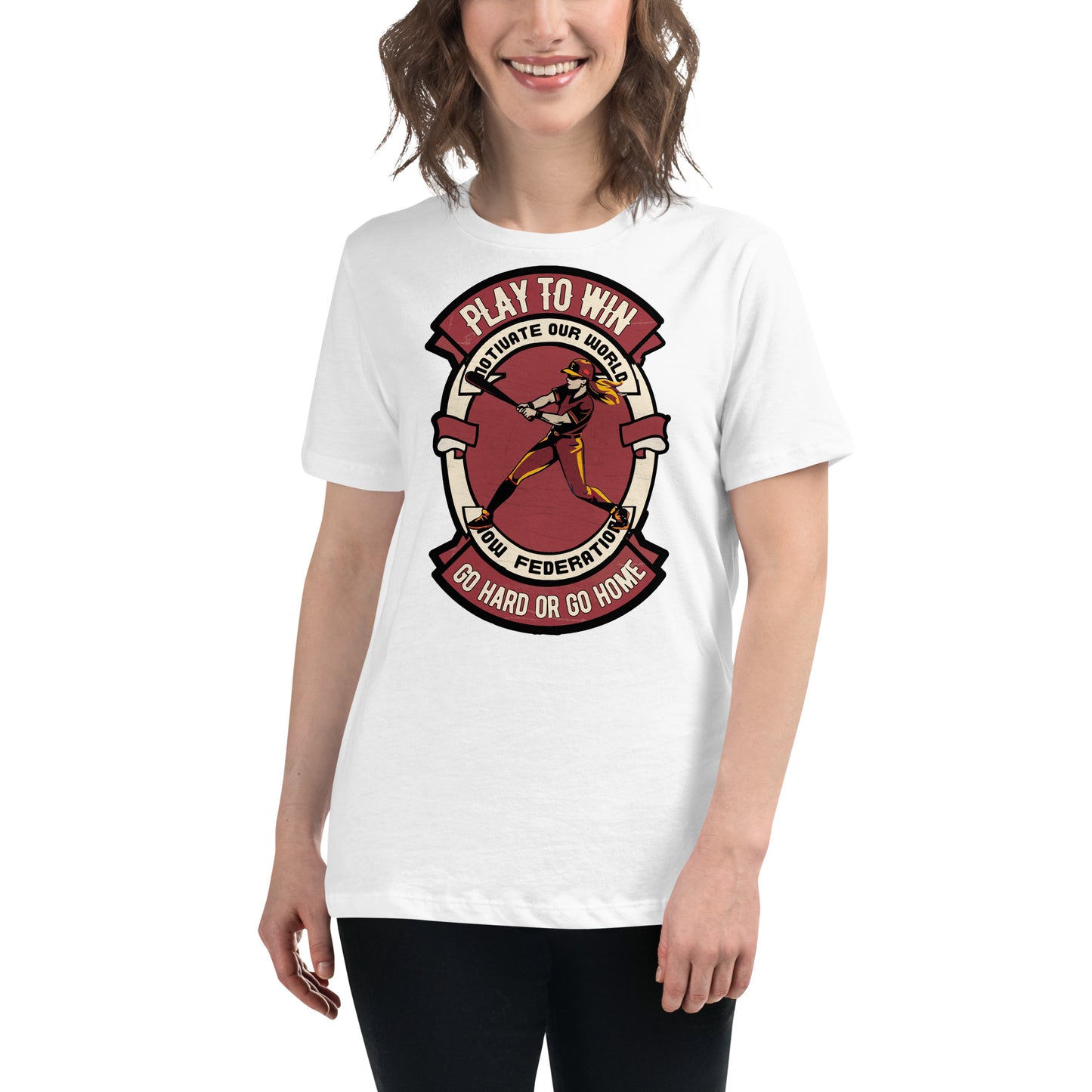 "Go Hard or Go Home" White Motivational Women’s T-Shirt Lifestyle