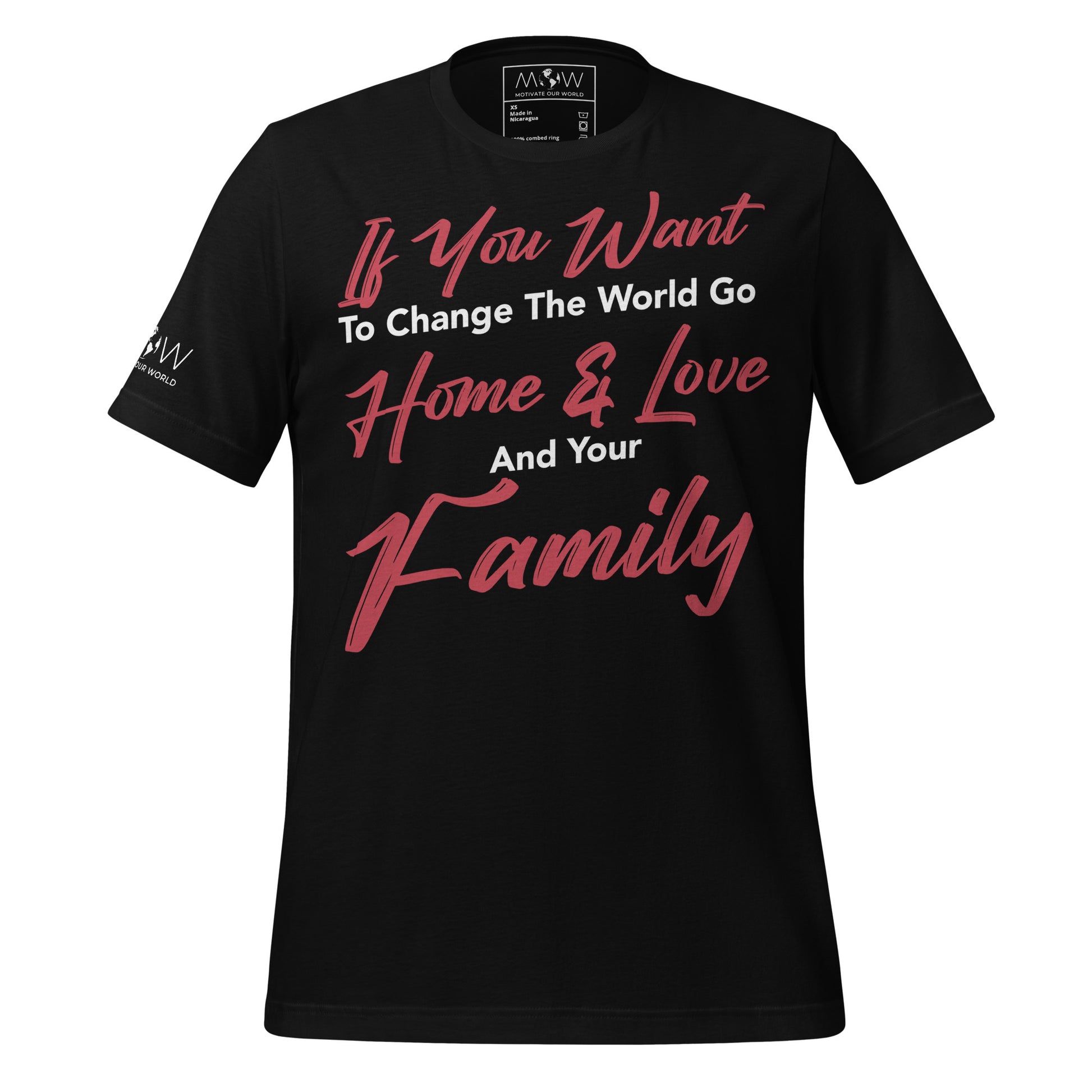 Go Home and Love Your Family – Script Edition Black Motivational Men's T-Shirt