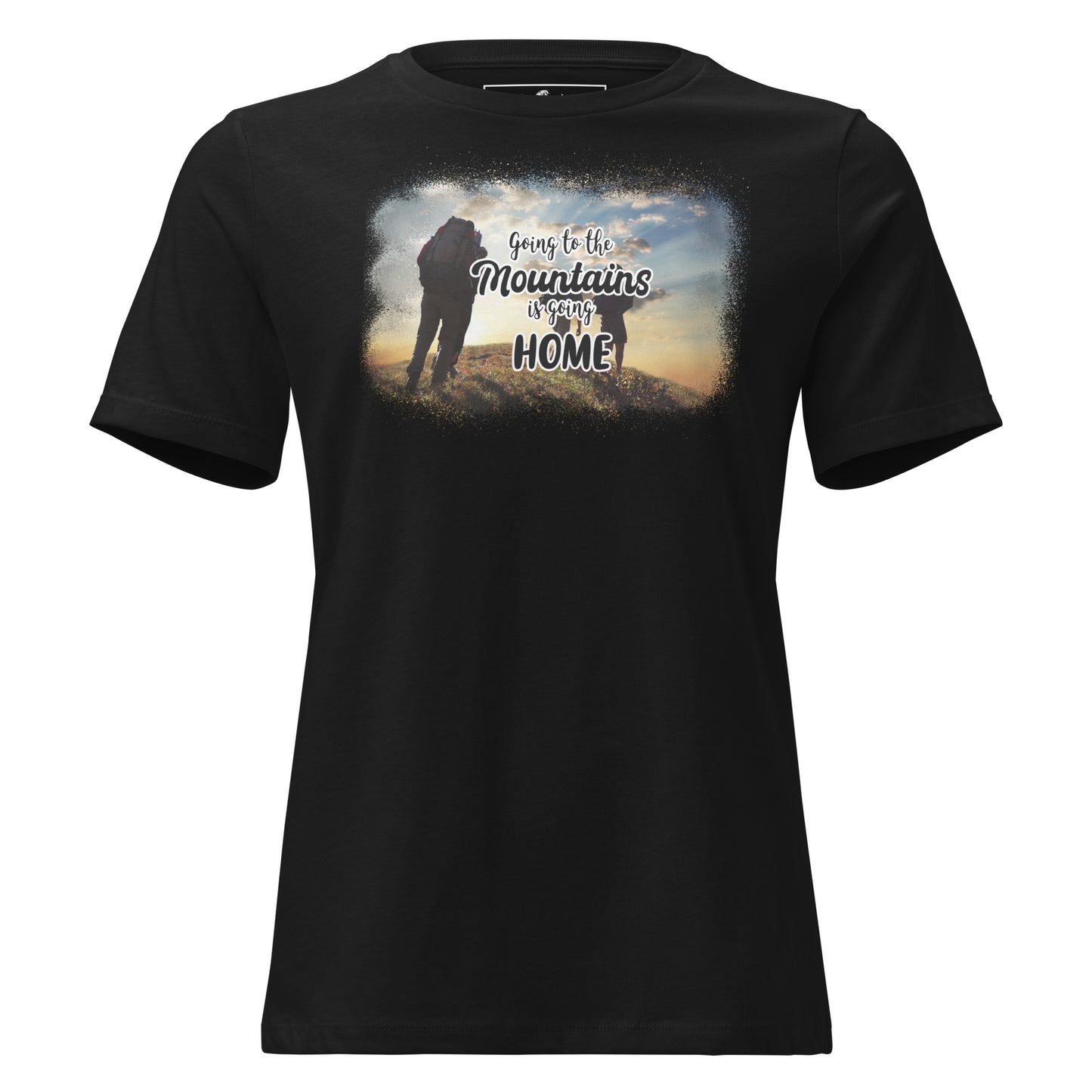 Going To The Mountains Hiking Sunset Black Motivational Women’s T-Shirt