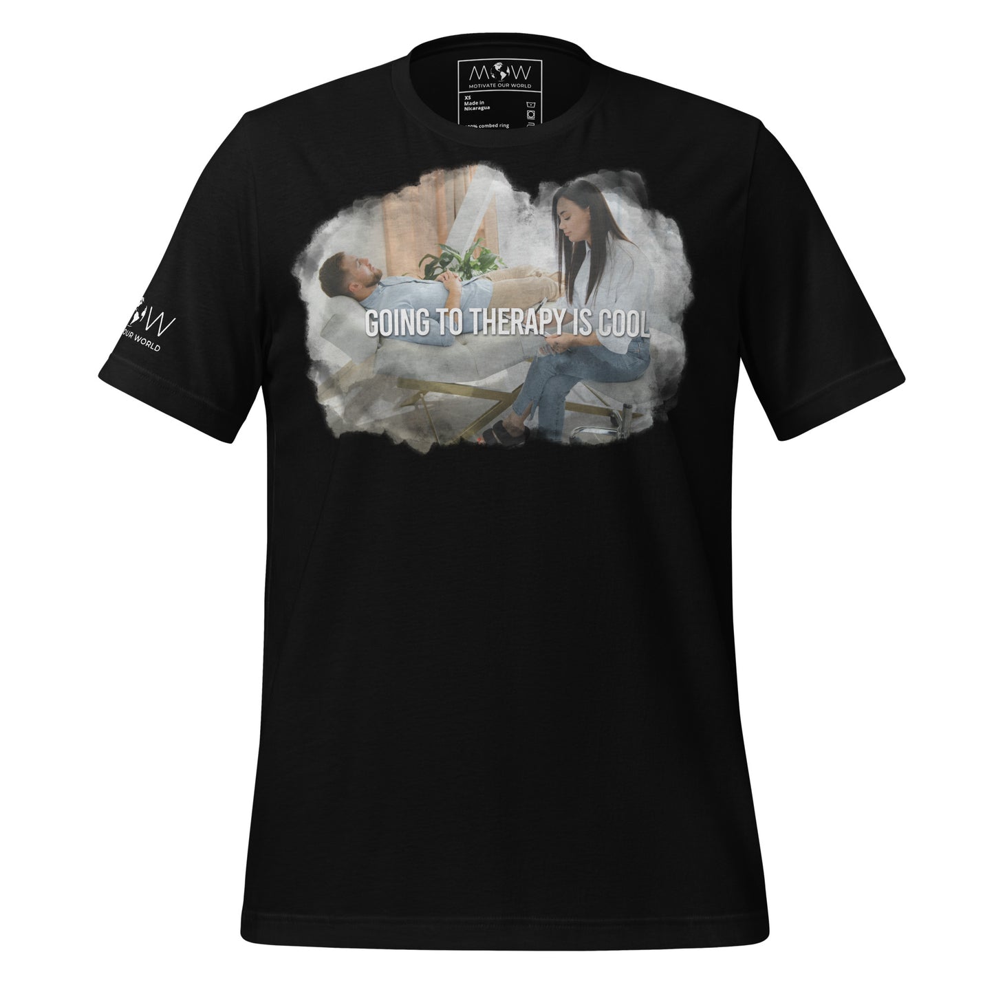 Going to Therapy Is Cool - Empowerment Edition Black Motivational Men's T-Shirt