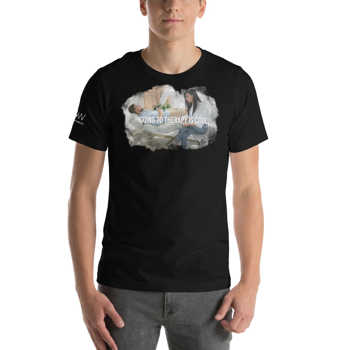 Going to Therapy Is Cool - Empowerment Edition Black Motivational Men's T-Shirt