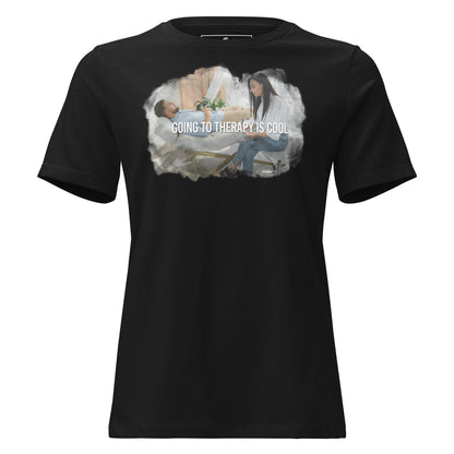 Going to Therapy Is Cool - Empowerment Edition Black Motivational Women’s T-Shirt