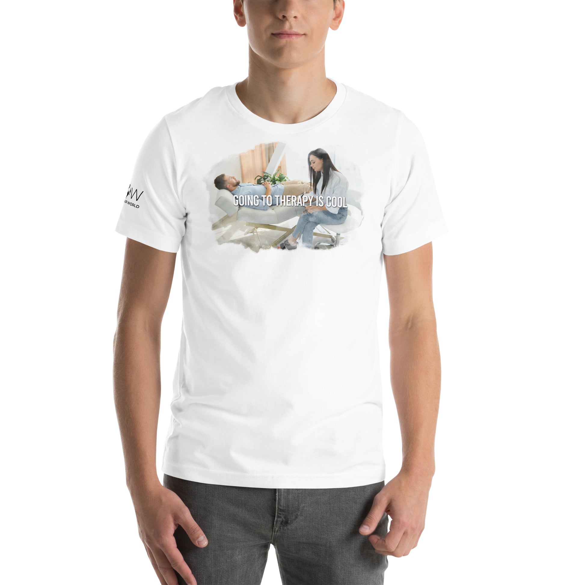 Going to Therapy Is Cool - Empowerment Edition White Motivational Men's T-Shirt Lifestyle