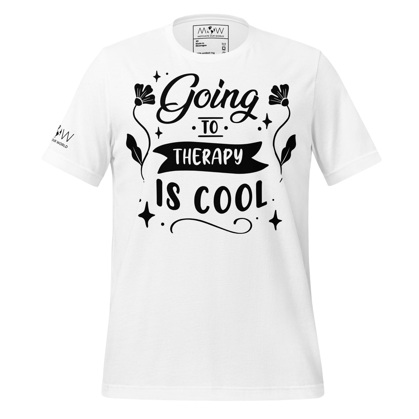 Going to Therapy Is Cool - Floral Edition White Motivational Men's T-Shirt