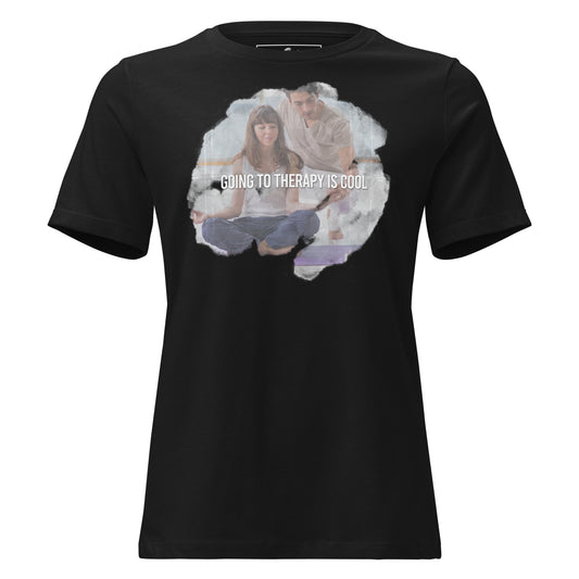 Going to Therapy Is Cool - Mindful Edition Black Motivational Women’s T-Shirt