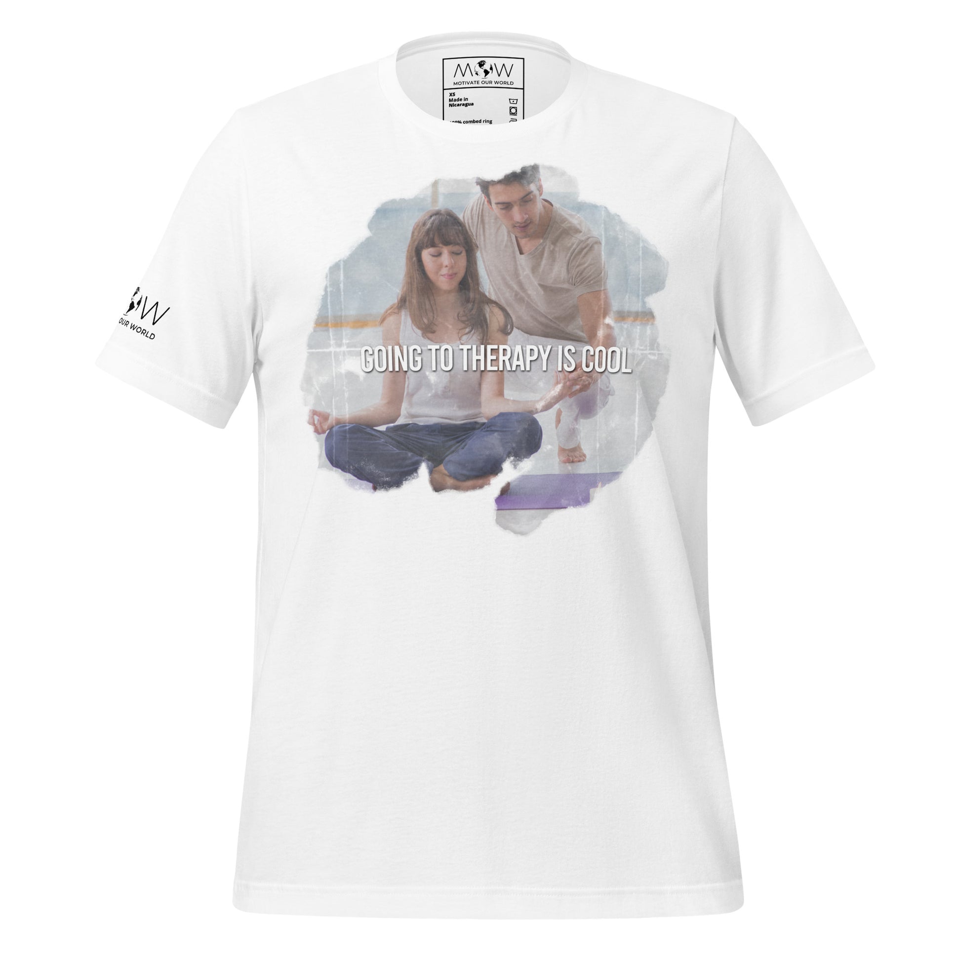 Going to Therapy Is Cool - Mindful Edition White Motivational Men's T-Shirt