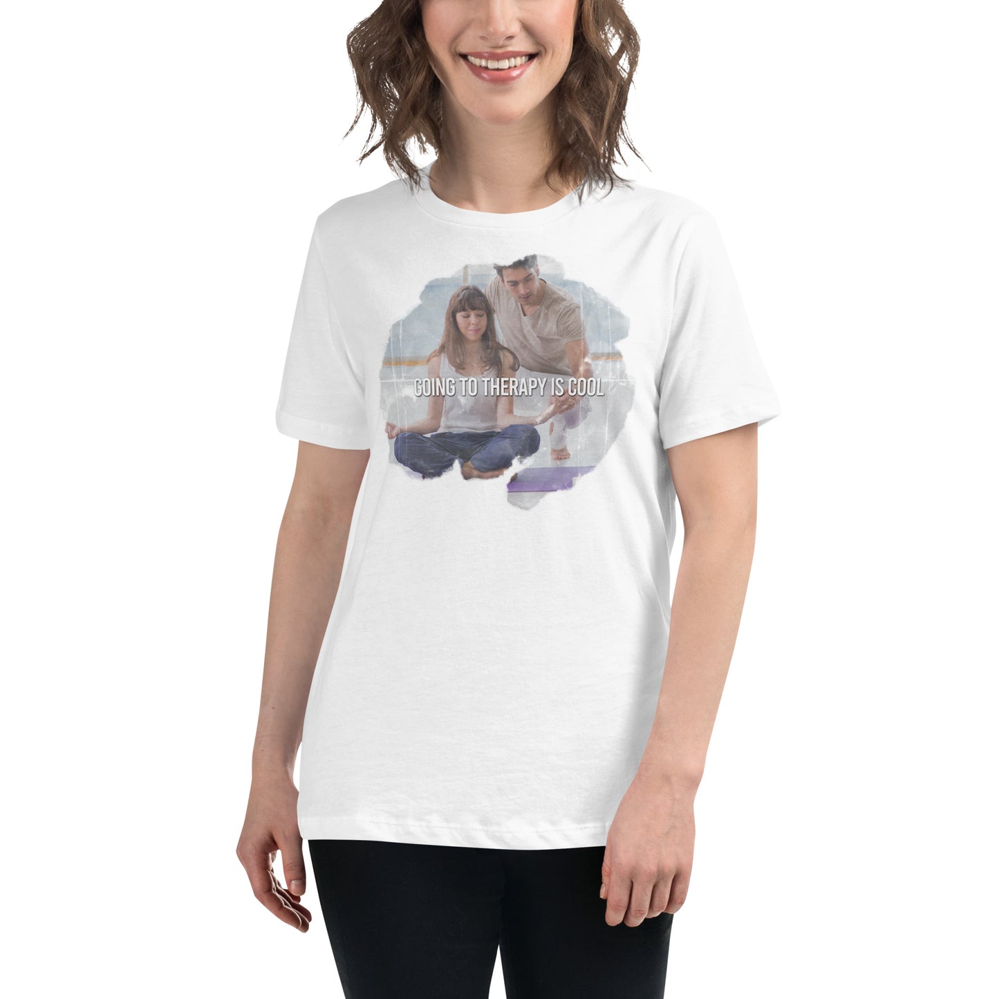 Going to Therapy Is Cool - Mindful Edition White Motivational Women’s T-Shirt Lifestyle