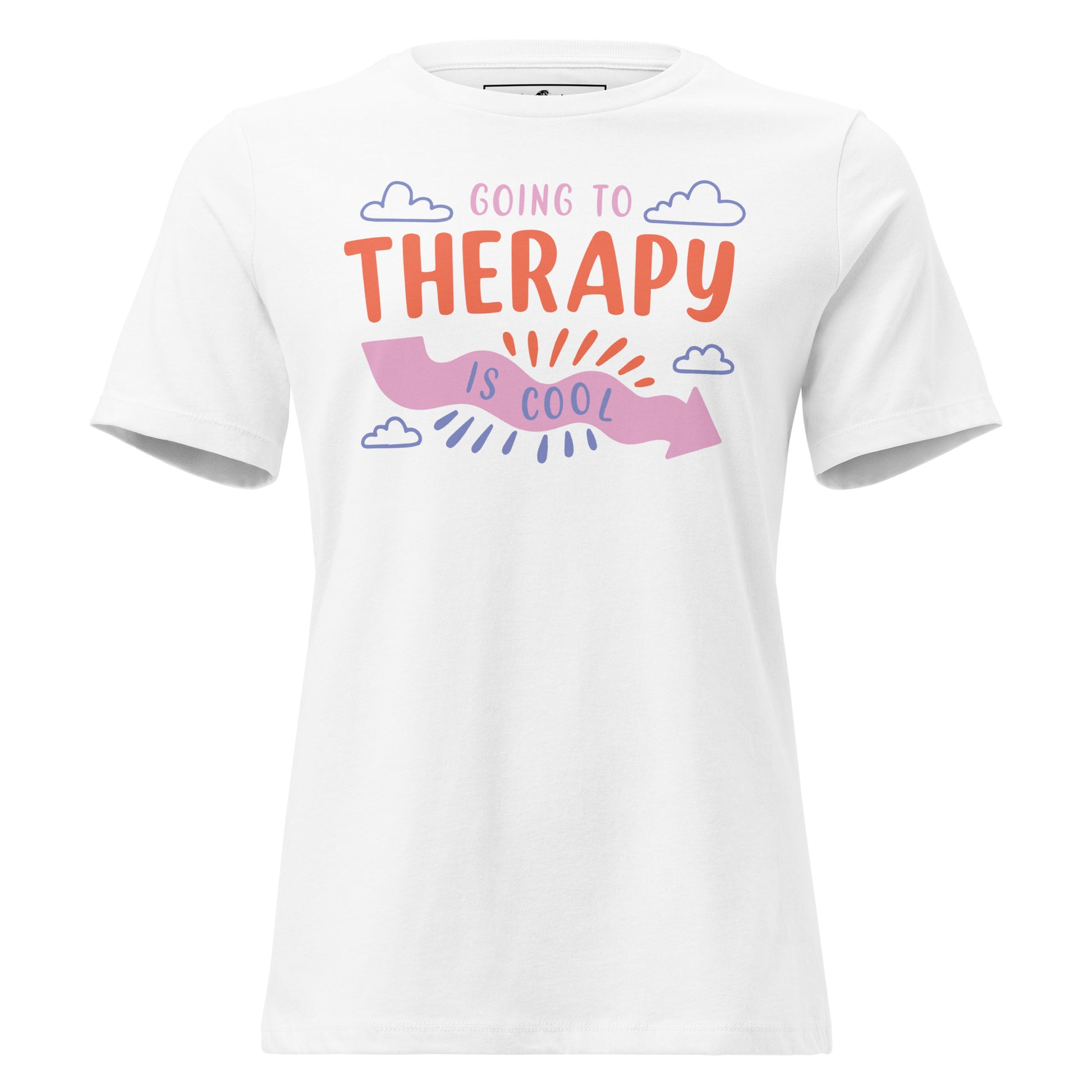 Going to Therapy Is Cool - Retro Edition White Motivational Women’s T-Shirt