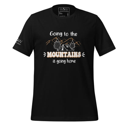 "Going to the Mountains is Going Home" Men's Motivational Black T-Shirt