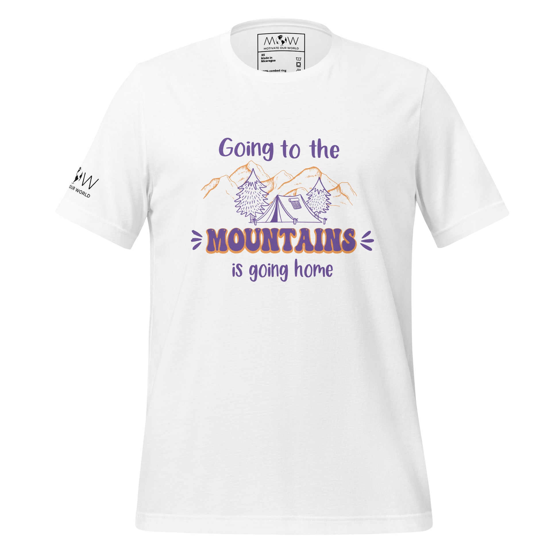 "Going to the Mountains is Going Home" Men's Motivational White T-Shirt