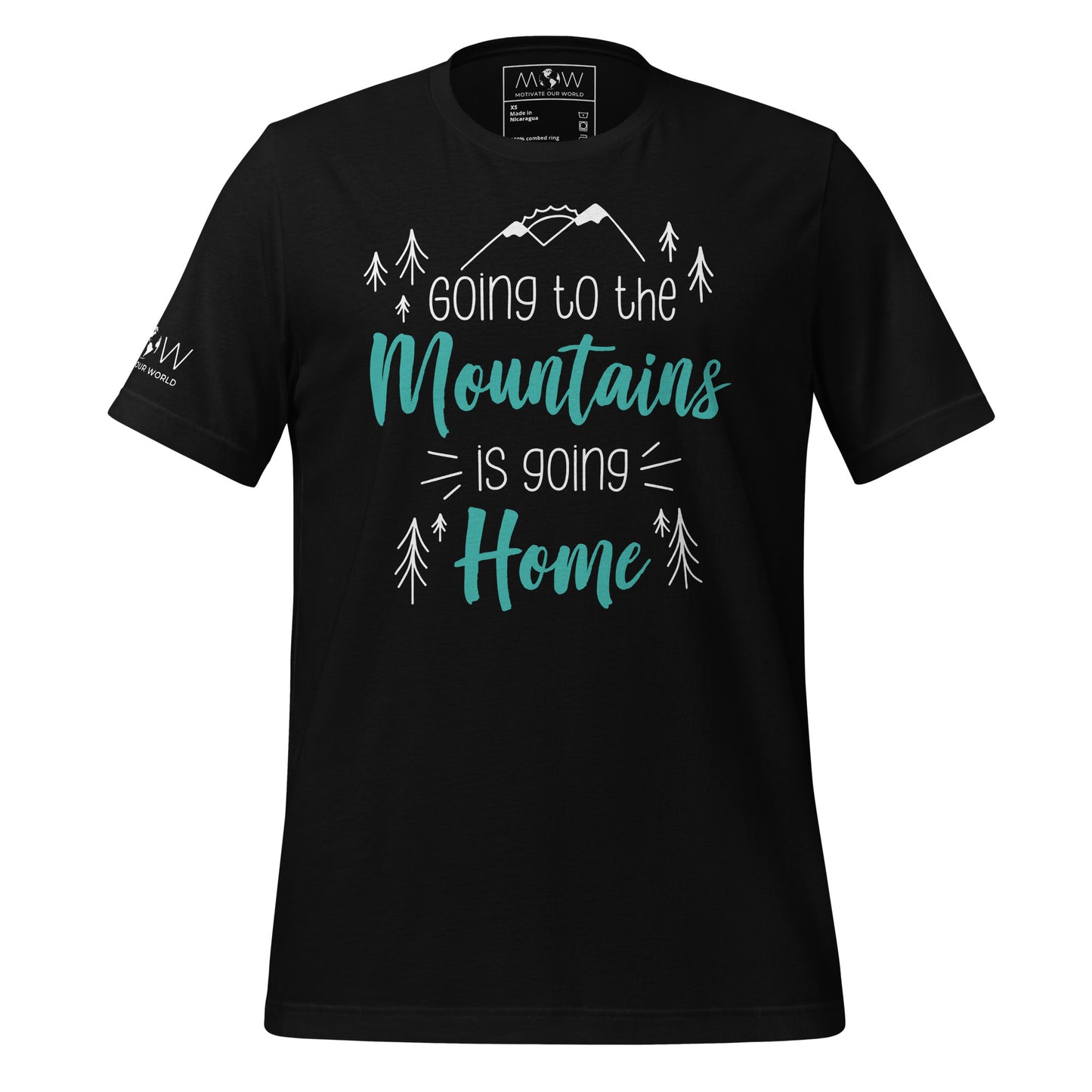 "Going to the Mountains is Going Home" Men's Motivational Black T-Shirt