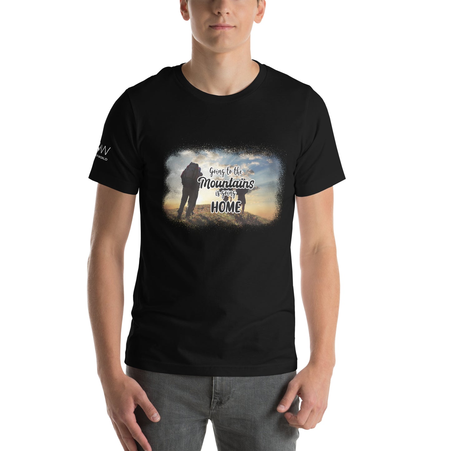 "Going to the Mountains is Going Home" Men's Motivational Black T-Shirt