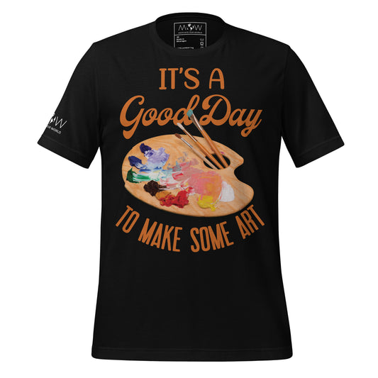 Good Day to Make Art Black Motivational Men's T-Shirt