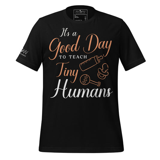 Good Day to Teach Tiny Humans - Baby Icons Black Motivational Men's T-Shirt