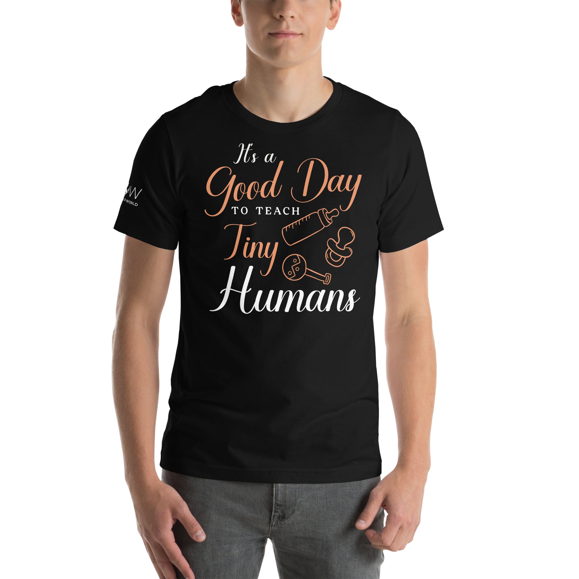 Good Day to Teach Tiny Humans - Baby Icons Black Motivational Men's T-Shirt