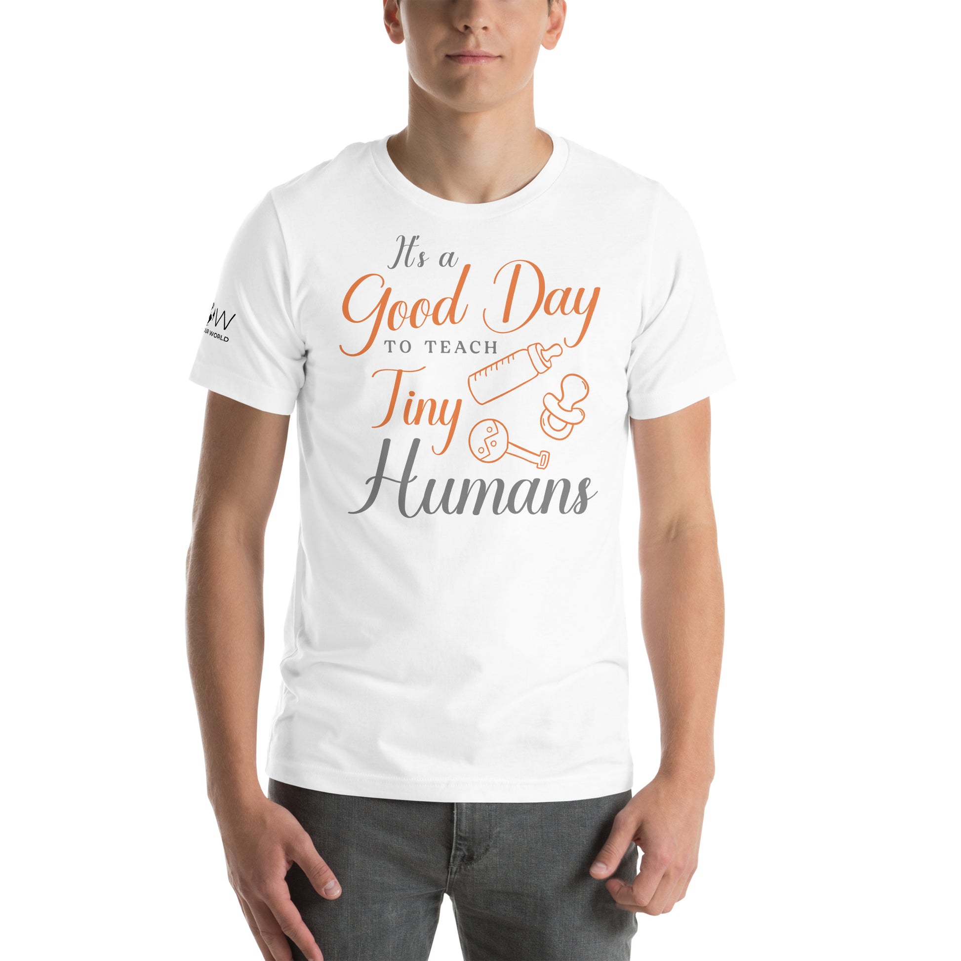 Good Day to Teach Tiny Humans - Baby Icons White Motivational Men's T-Shirt