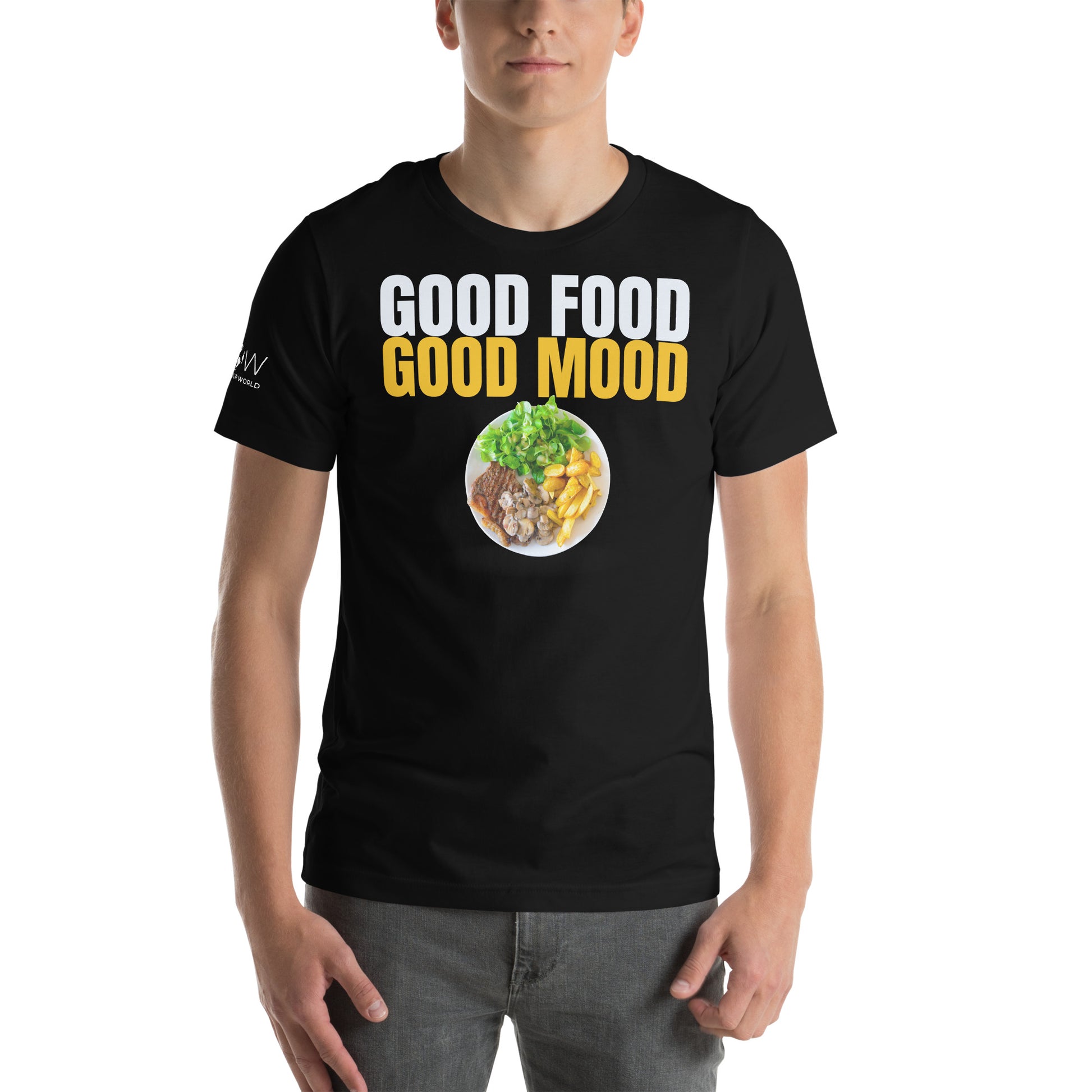 Good Food, Good Mood Men's Motivational Black T-Shirt