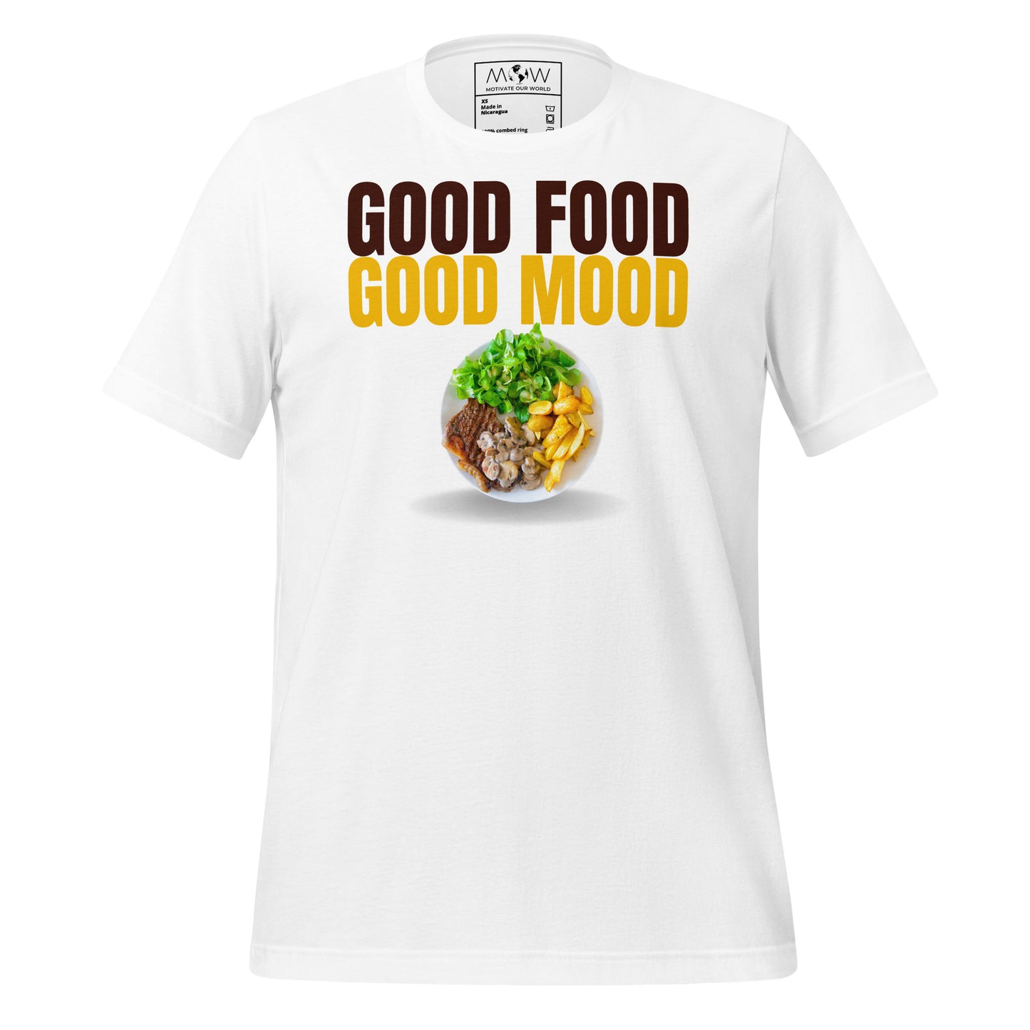 Good Food, Good Mood Men's Motivational White T-Shirt
