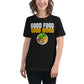 Good Food Good Mood Steak Plate Black Motivational Women’s T-Shirt Lifestyle