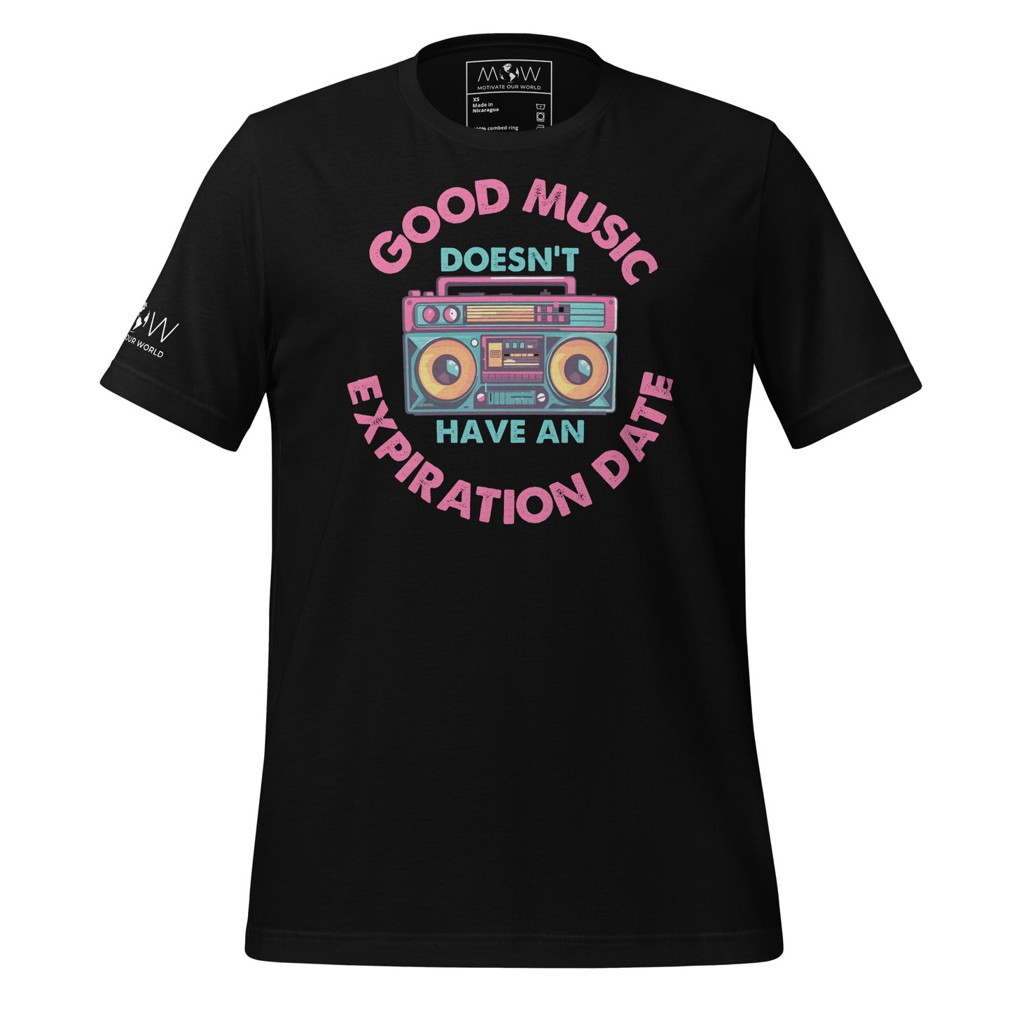 Good Music Doesn’t Have an Expiration Date - Boombox Black Motivational Men's T-Shirt