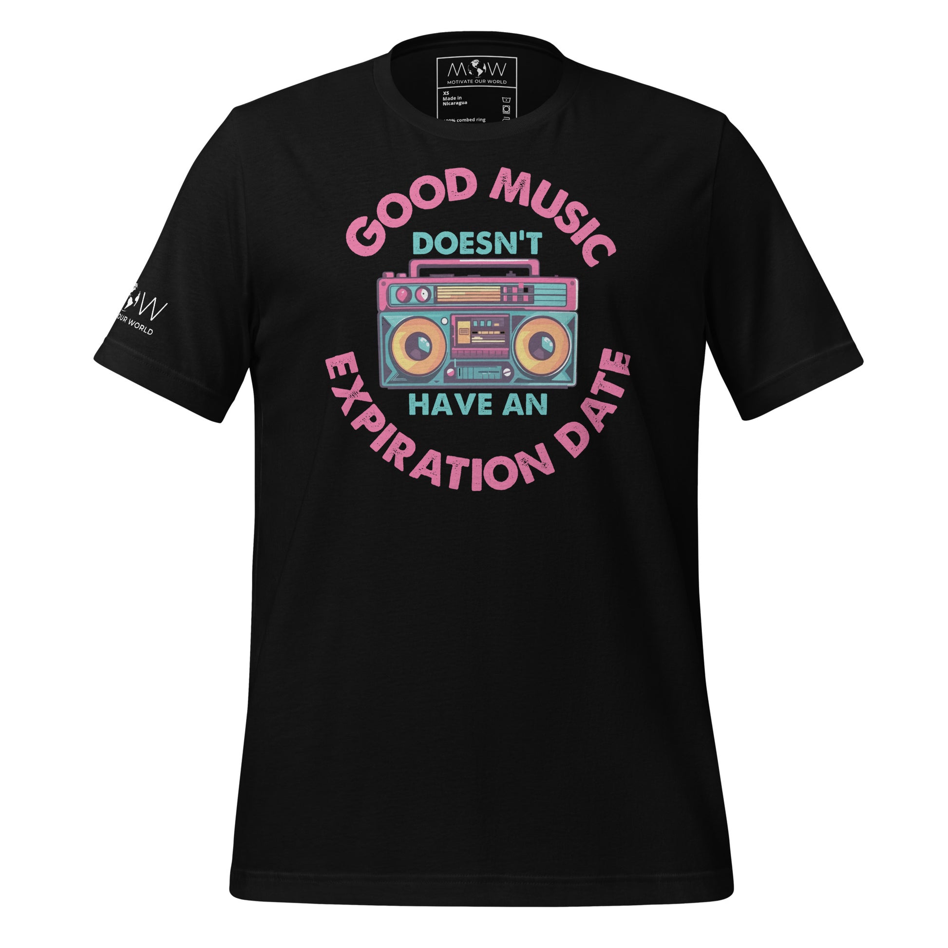 Good Music Doesn’t Have an Expiration Date - Boombox Black Motivational Men's T-Shirt