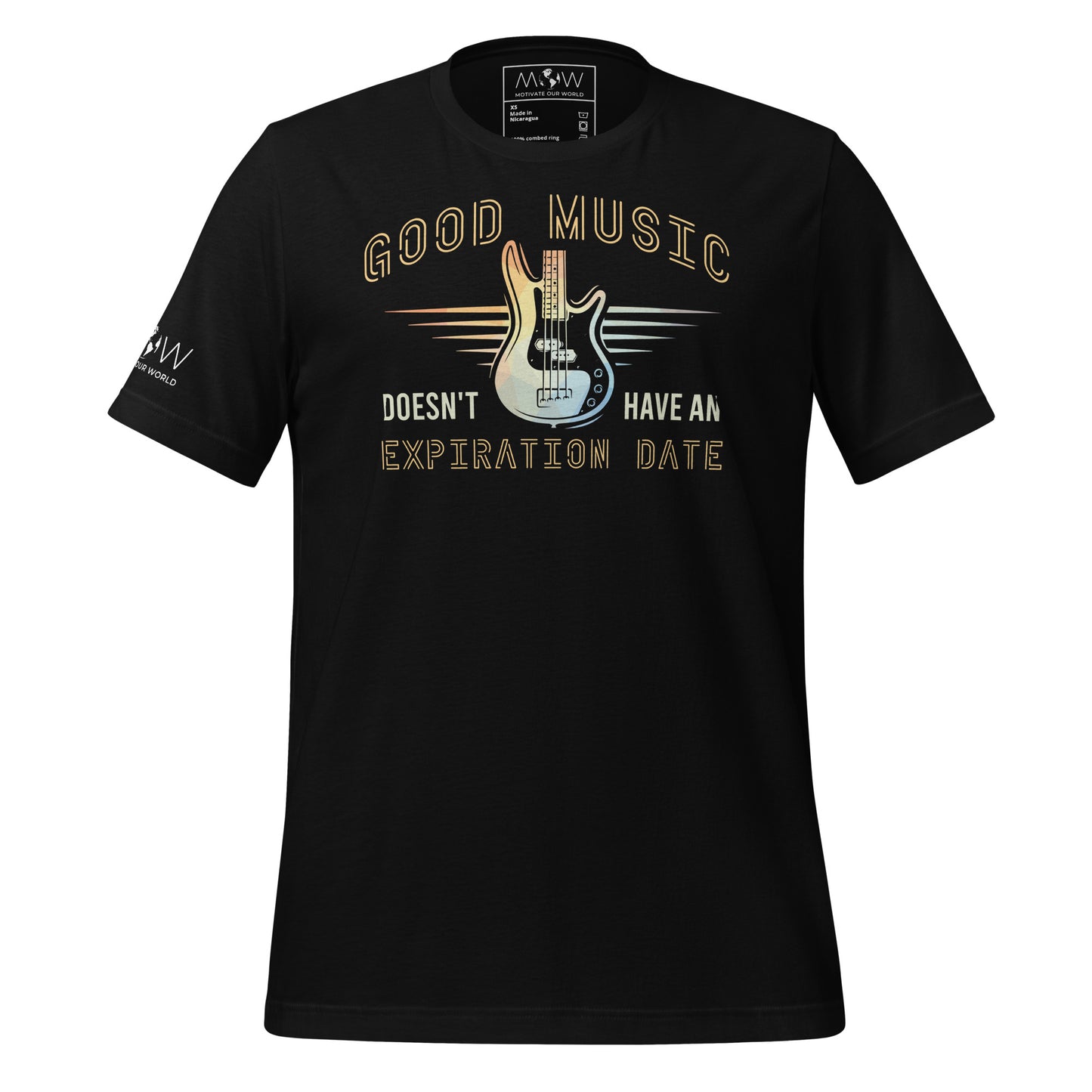 Good Music Doesn’t Have an Expiration Date - Guitar Black Motivational Men's T-Shirt