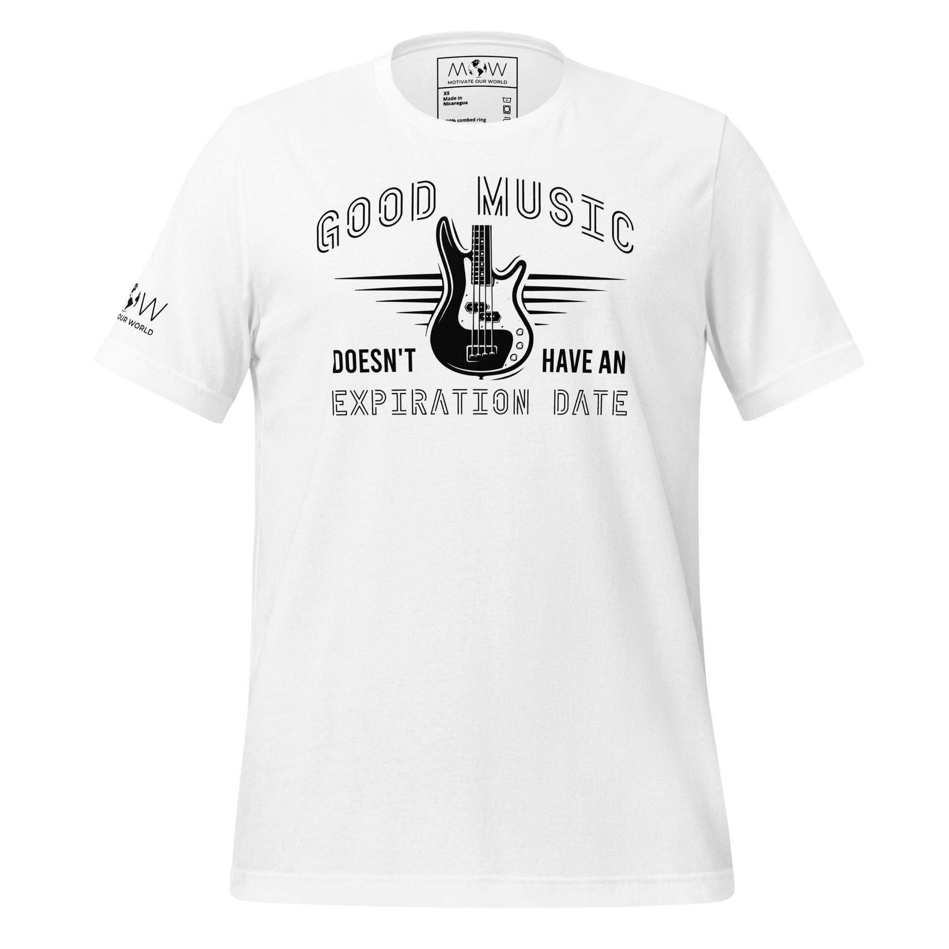 Good Music Doesn’t Have an Expiration Date - Guitar White Motivational Men's T-Shirt