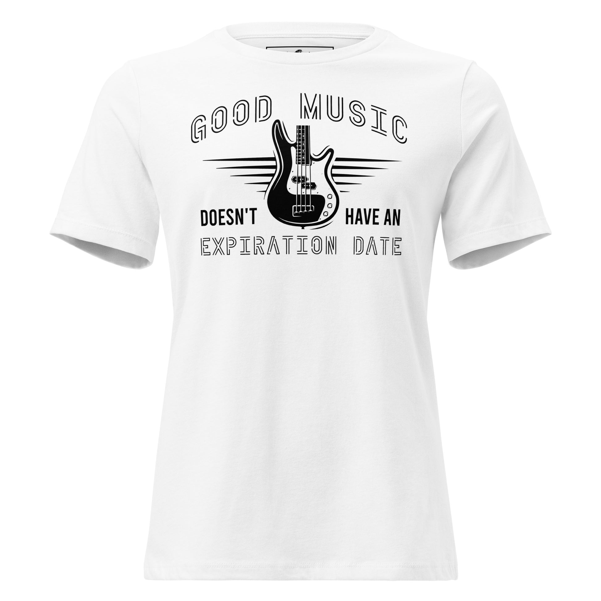 Good Music Doesn’t Have an Expiration Date - Guitar White Motivational Women’s T-Shirt
