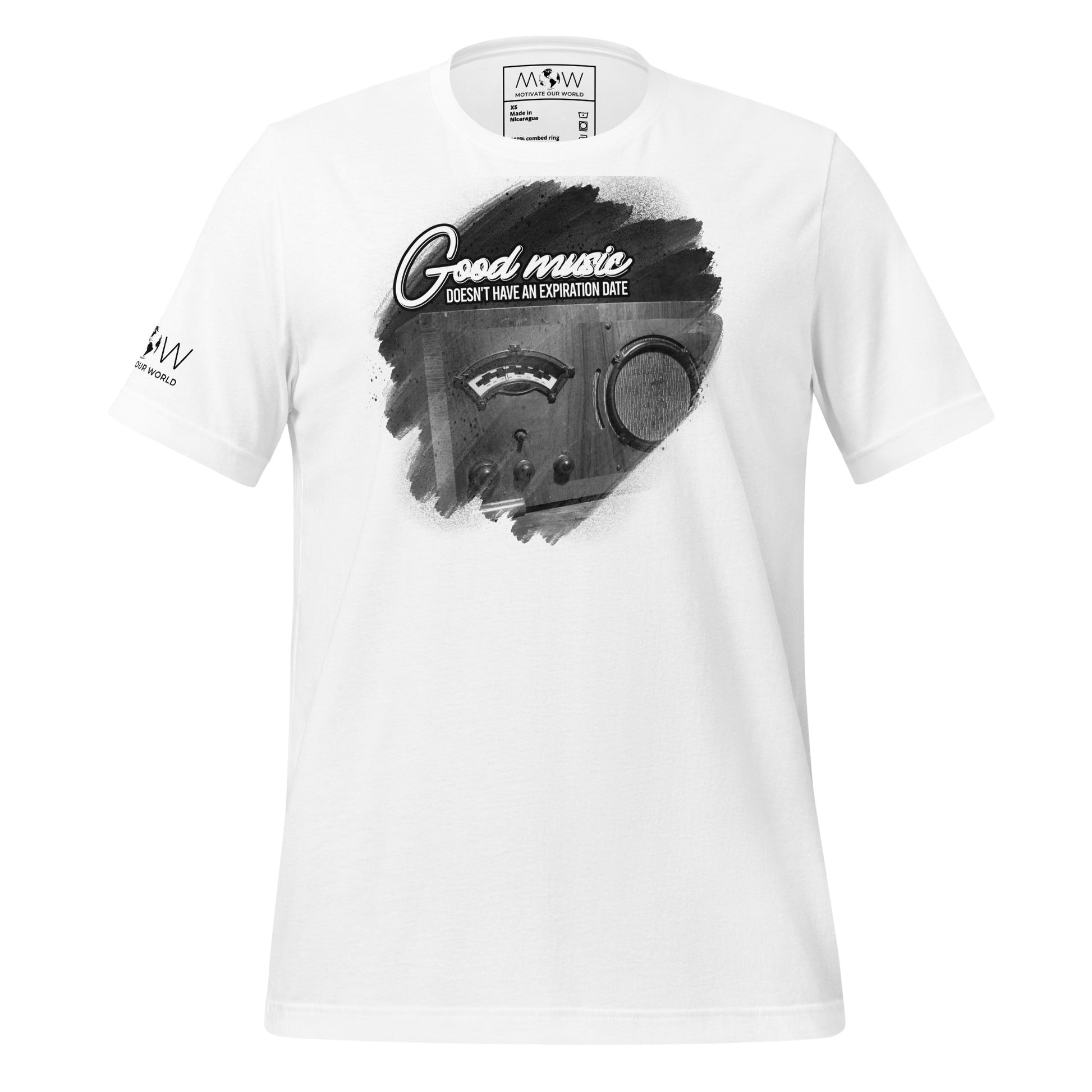 Good Music Doesn’t Have an Expiration Date - Retro Radio White Motivational Men's T-Shirt
