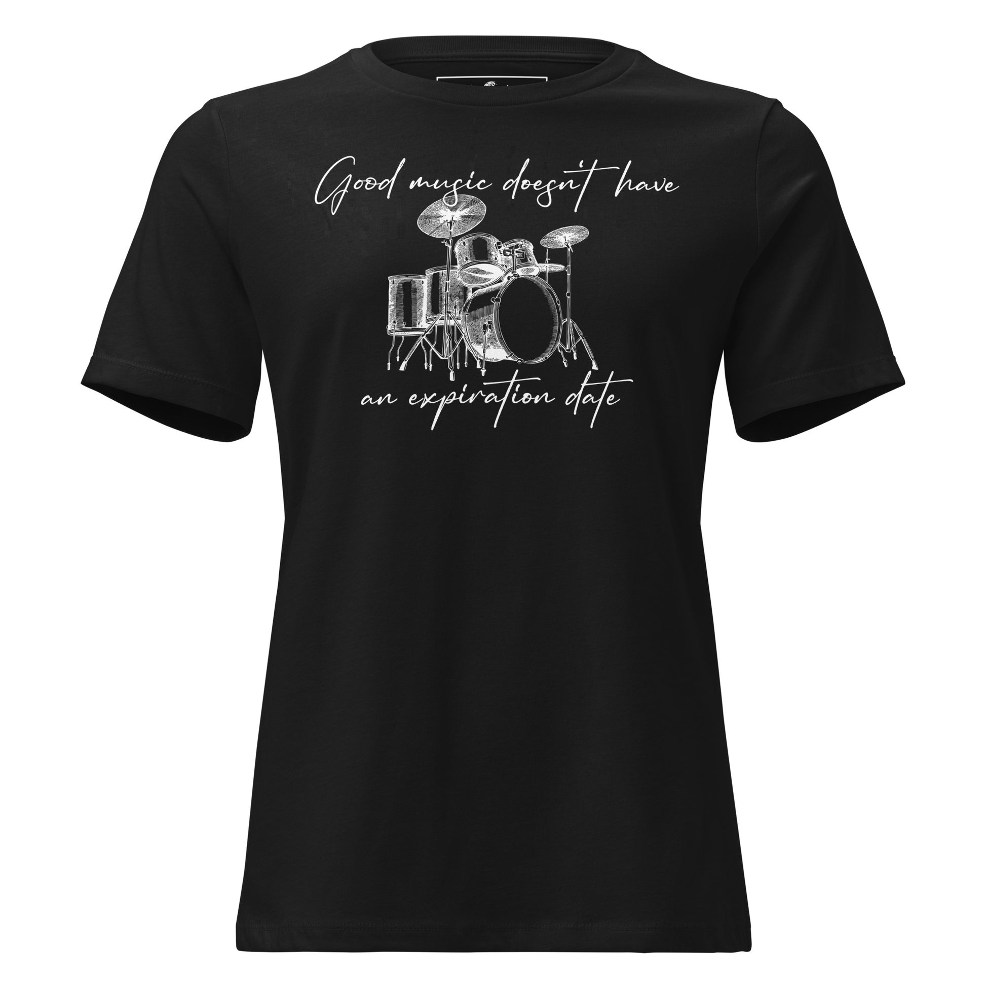 Good Music Doesn’t Have an Expiration Date Black Motivational Women’s T-Shirt