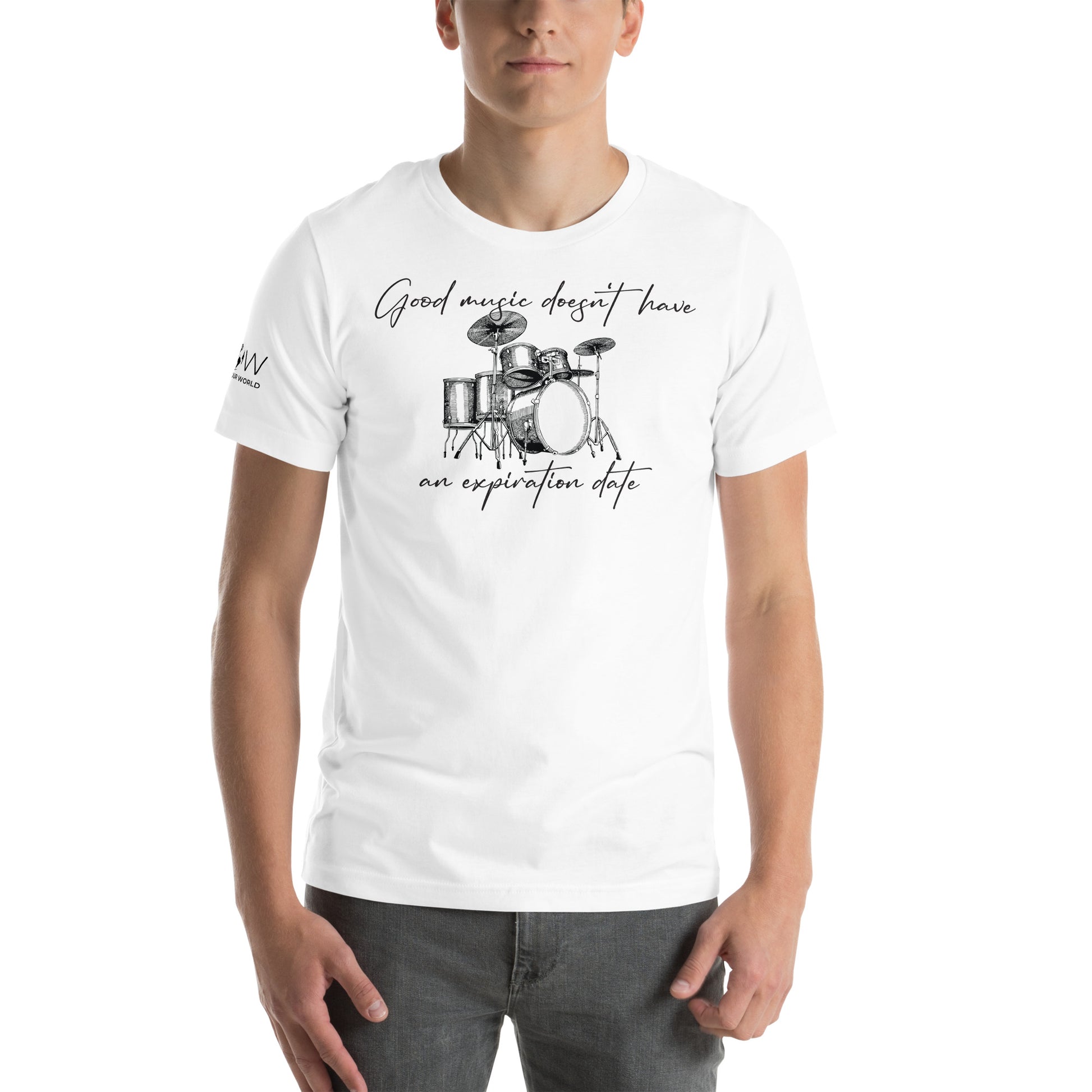 Good Music Doesn’t Have an Expiration Date White Motivational Men's T-Shirt
