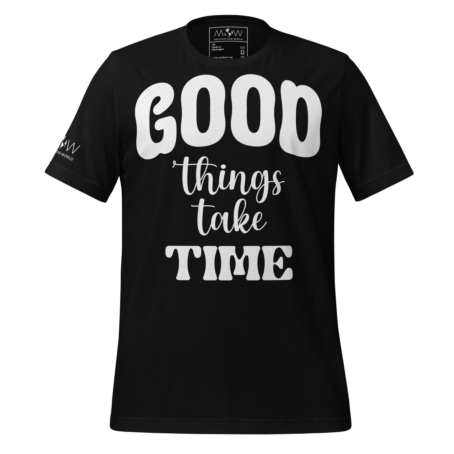 Good Things Take Time Black Motivational Men's T-Shirt