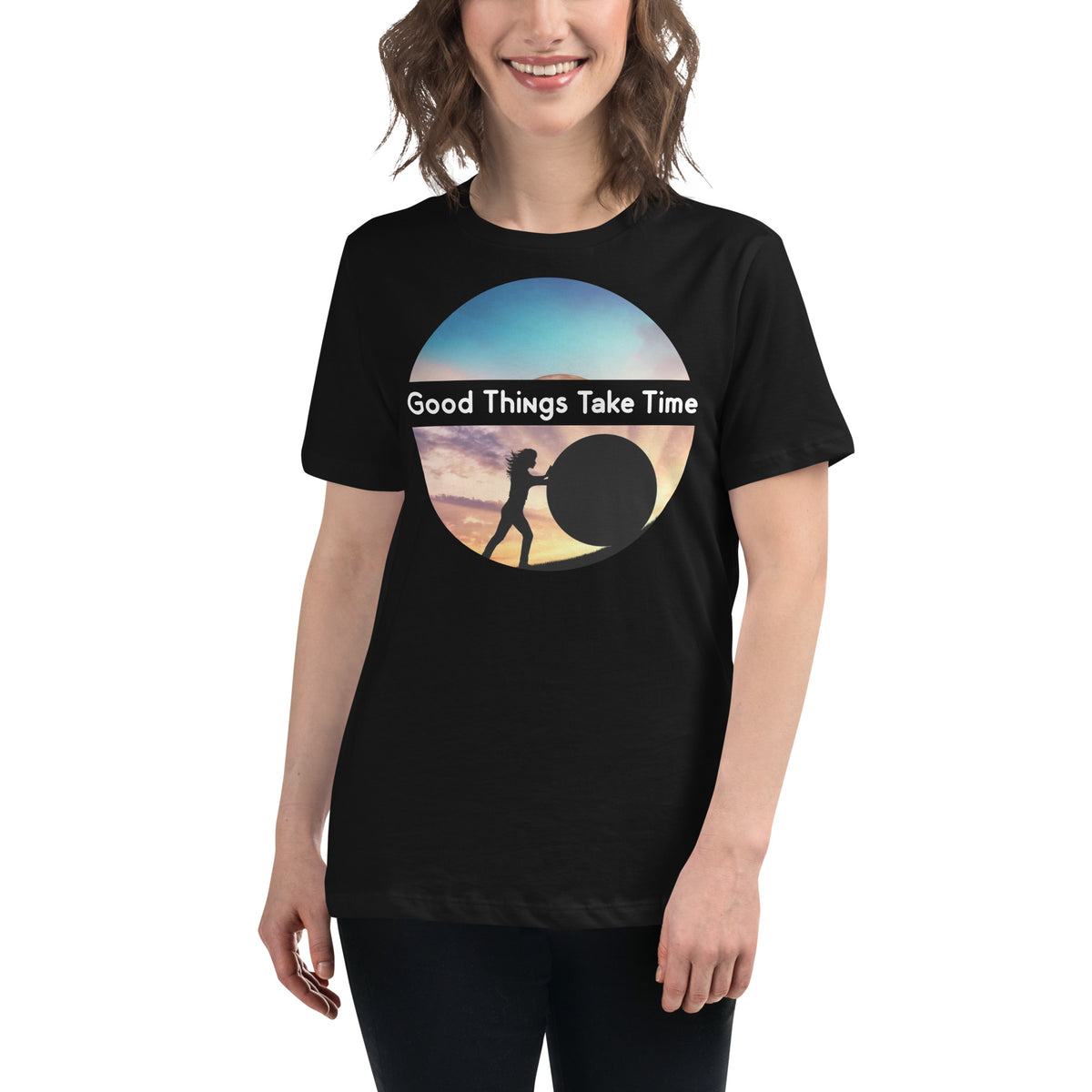 Good Things Take Time – Perseverance Edition Black Motivational Women’s T-Shirt Lifestyle