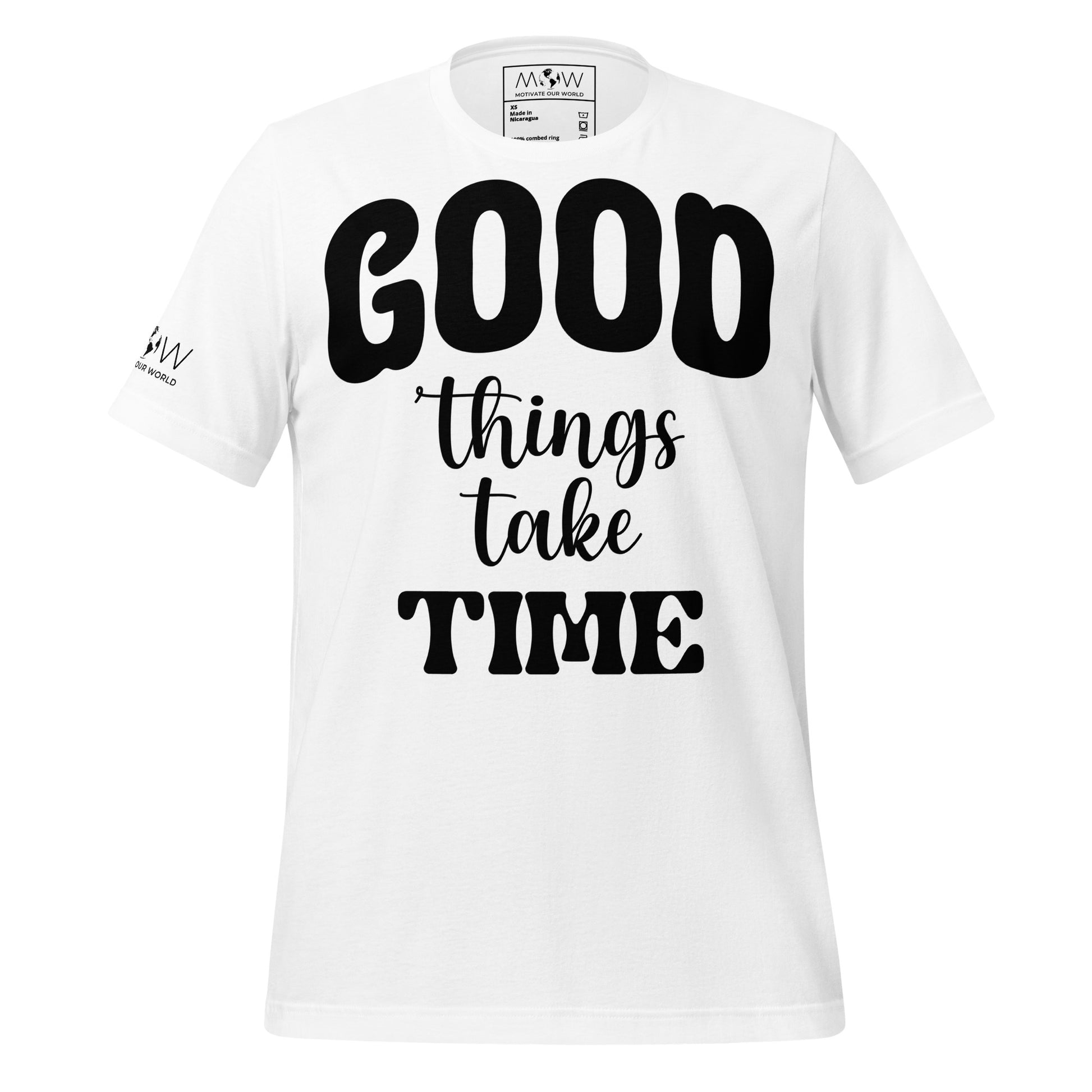 Good Things Take Time White Motivational Men's T-Shirt