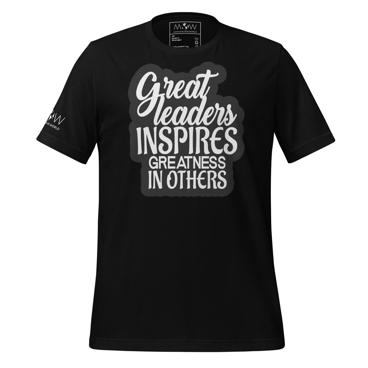 Great Leaders Inspire Greatness In Black Motivational Men's T-Shirt