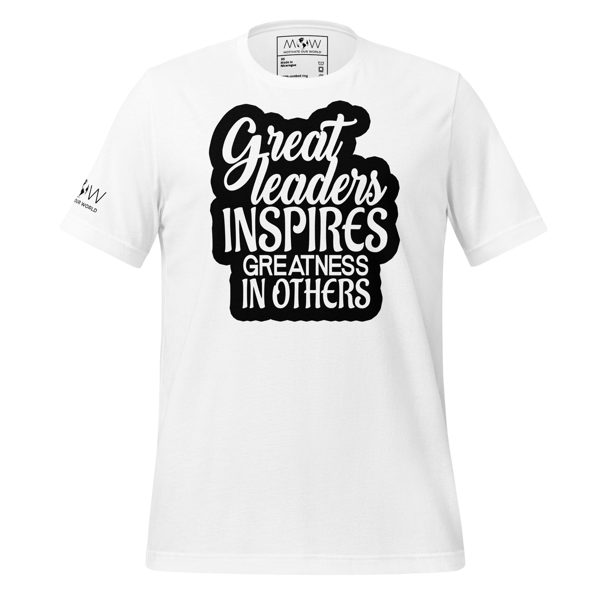 Great Leaders Inspire Greatness In Black Motivational White Motivational Men's T-Shirt