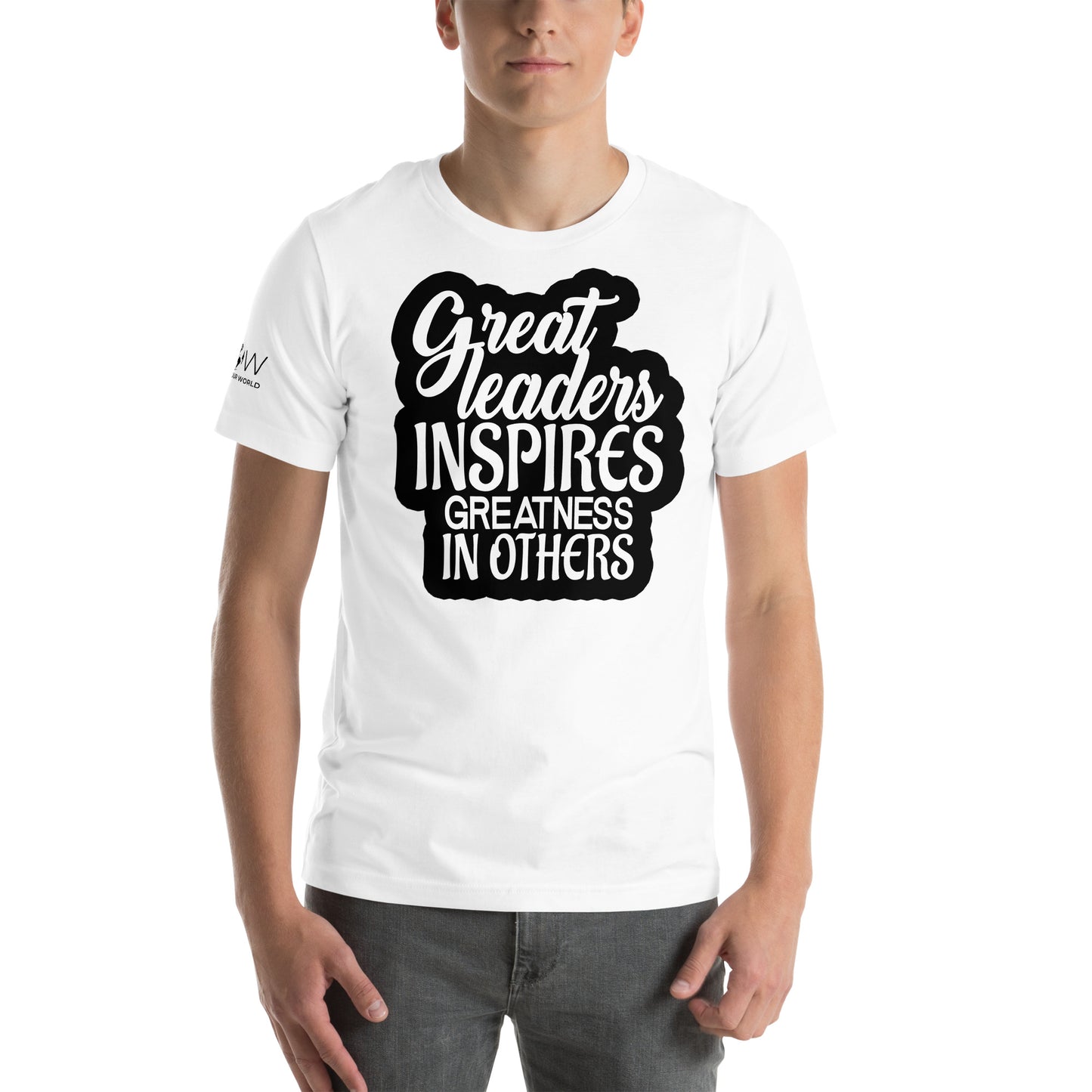 Great Leaders Inspire Greatness In Black Motivational White Motivational Men's T-Shirt