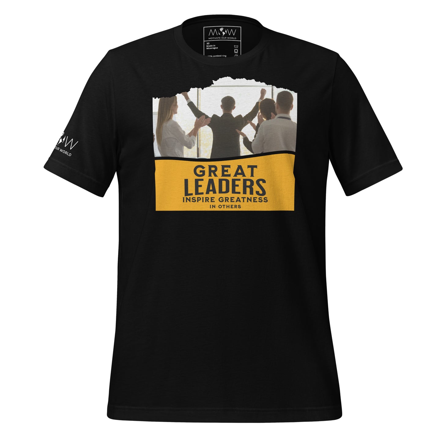 Great Leaders Inspire Greatness In Others Black Motivational Men's T-Shirt