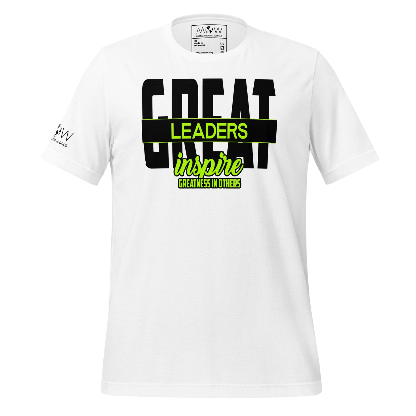 Great Leaders Inspire White Motivational Men's T-Shirt