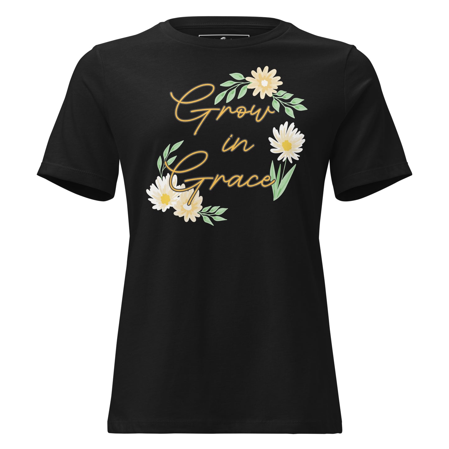 Grow in Grace - Black Motivational Women’s T-Shirt
