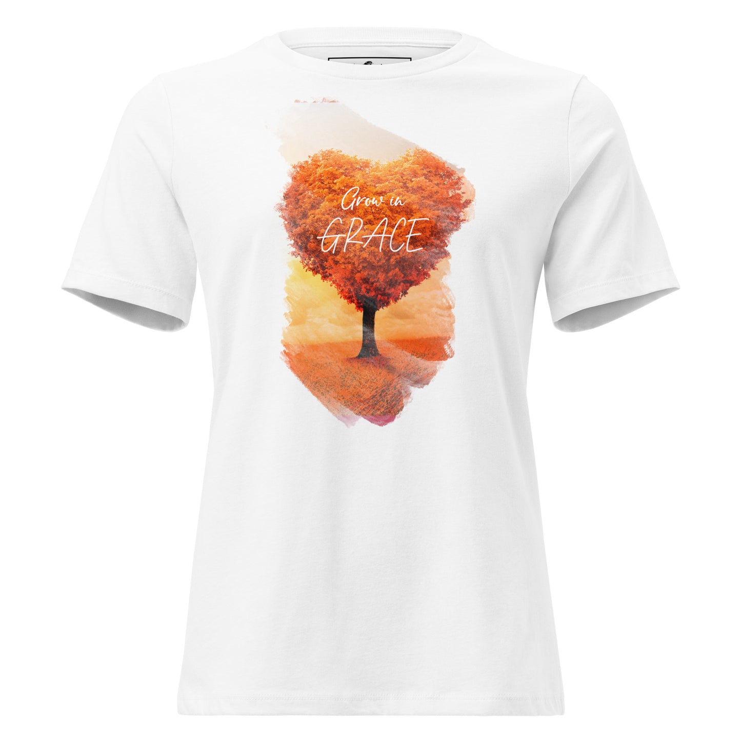 Grow in Grace - Heart Tree White Motivational Women’s T-Shirt