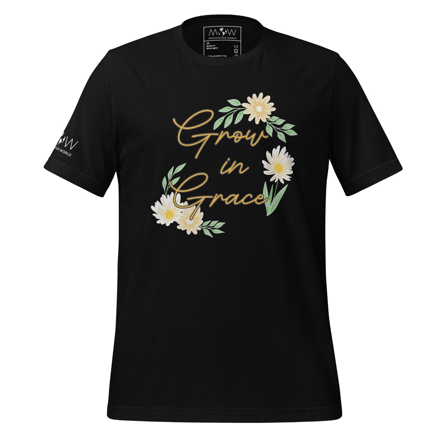 Grow in Grace - Men's Motivational Black T-Shirt