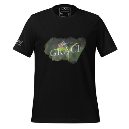 Grow in Grace - Plant Growth Men's Motivational Black T-Shirt 
